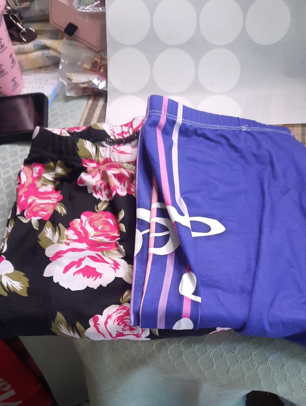Women’s Floral and Purple Active Leggings - (Pack)